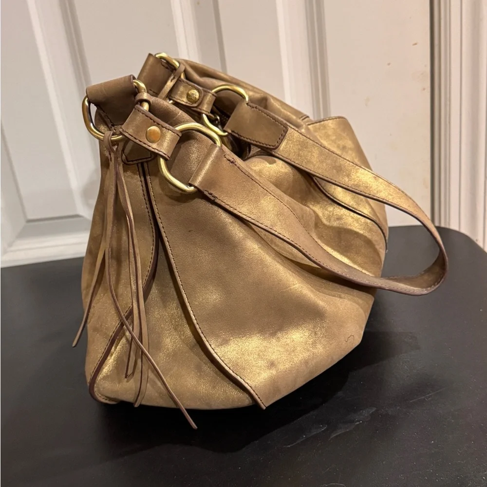 hobo gold shoulder bag